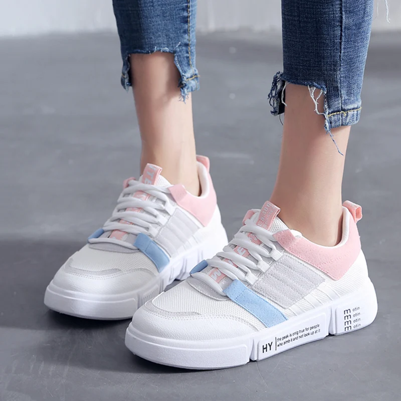 

Women Casual Shoes 2018 Autumn Women Sneakers Fashion Breathable Mesh Flats Platform Women Shoes Soft Footwears