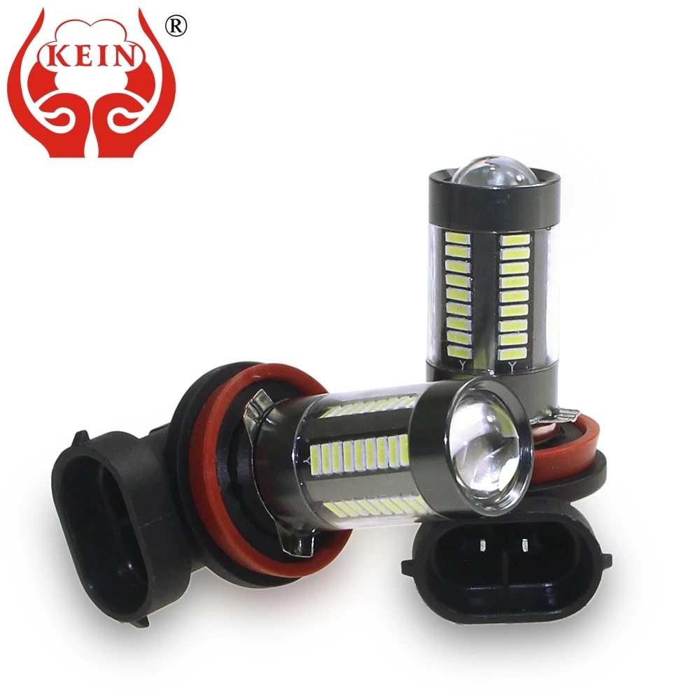 

KEIN 2PCS H8 led H11 Fog Light Bulb 6000K High power 4014 66smd Auto Car Vehicle External DRL running H11 H8 fog Lamp white 12V
