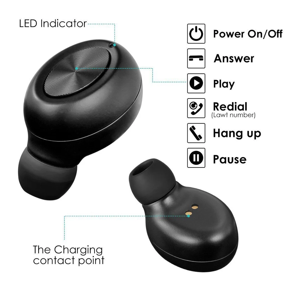 X17 Magnetic Charging Headphone Mini Hands Free Car Earphones Wireless Bluetooth V4.2 Headset In Ear Sport  Earpieces For iPhone (10)