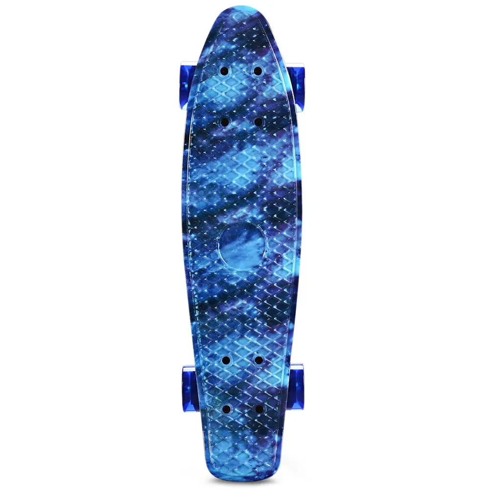 CL-94 печати синий скейтборд 22 дюймов Ретро Cruiser Skate длинные звездное небо Pattern скейтборд полный Дракон longboard