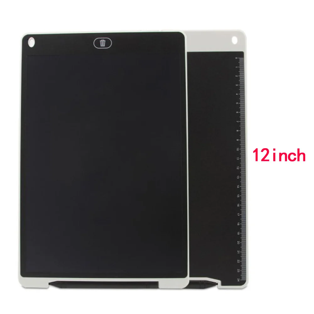12inch white Игрушки для рисования 8,5/12 дюймов ЖК-планшет для письма стереть планшет для рисования электронный безбумажный ЖК-почерк коврик для рисования детская письменная доска малыш - Цвет: 12inch white