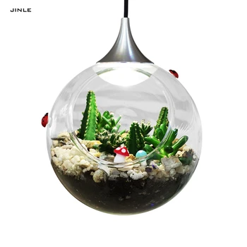 

Modern clear glass lampshade chandelier Plant landscape lamp Led light parlor office kitchen ball shape hallowmas droplight