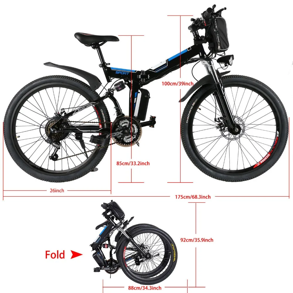 ANCHEER новый электрический велосипед 26 ''горный 36В складной Электрический