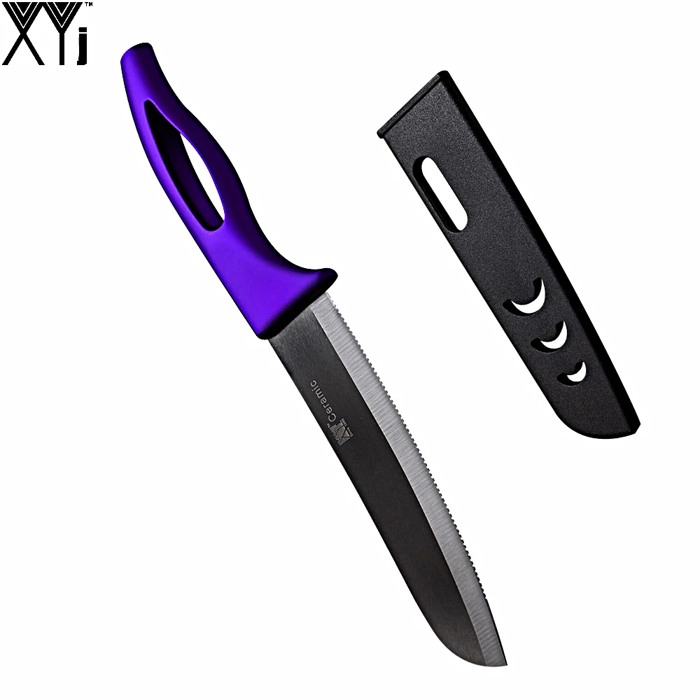 Exquisite Design Zirconium Oxide Ceramic Knife Purple Handle 6" Santoku Cooking Knife XYJ Brand
