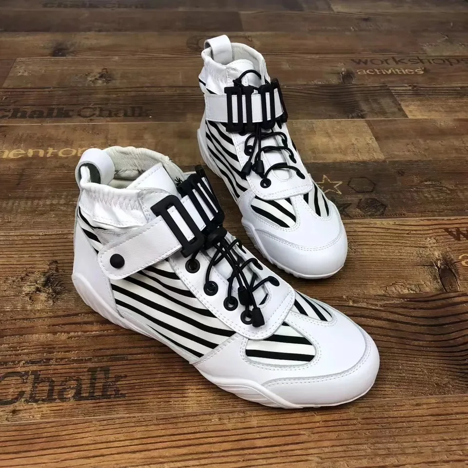 ever Sneakers Dame Marque Appartements Femelle De Mode Élastique Chaussures Casual Chaussure Top Yd blanc Femmes Noir Rayé High Bande Blanc YxAdYq