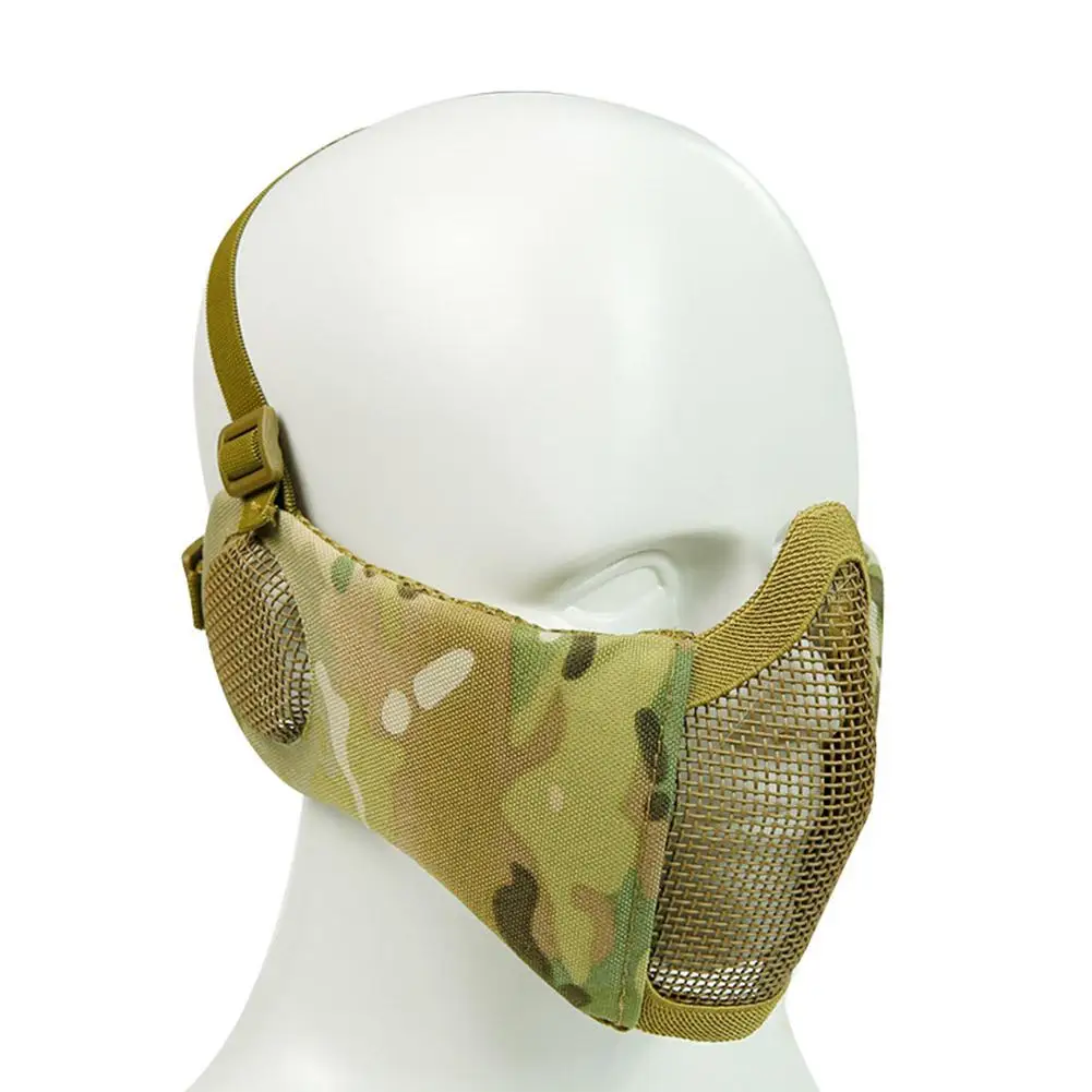 Защита ушей сетка нейлон половина маска из дышащего материала Стальная проволока шлем
