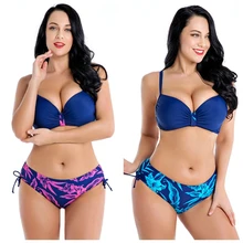Бикини большого размера, женский купальник из двух предметов, купальник с пуш-ап, большой купальник, женская пляжная одежда(China)