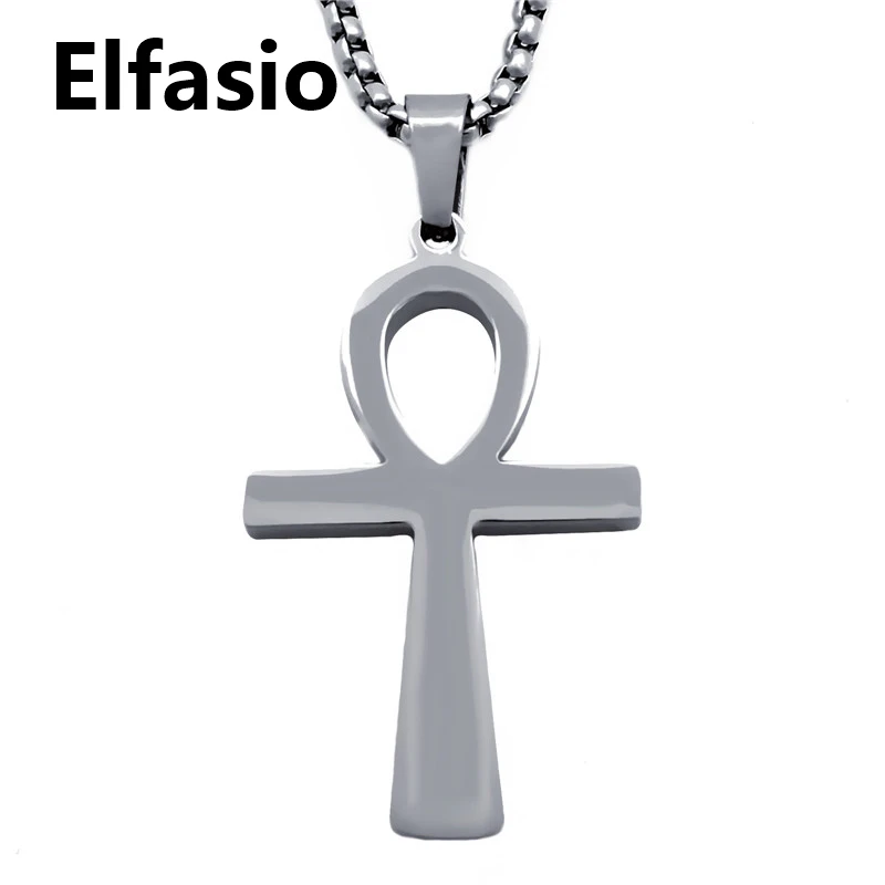 

Mens 316L Stainless Steel Pendant Necklace Ancient Ankh Cross Egyptian Symbol Of Life Chain Jewelry