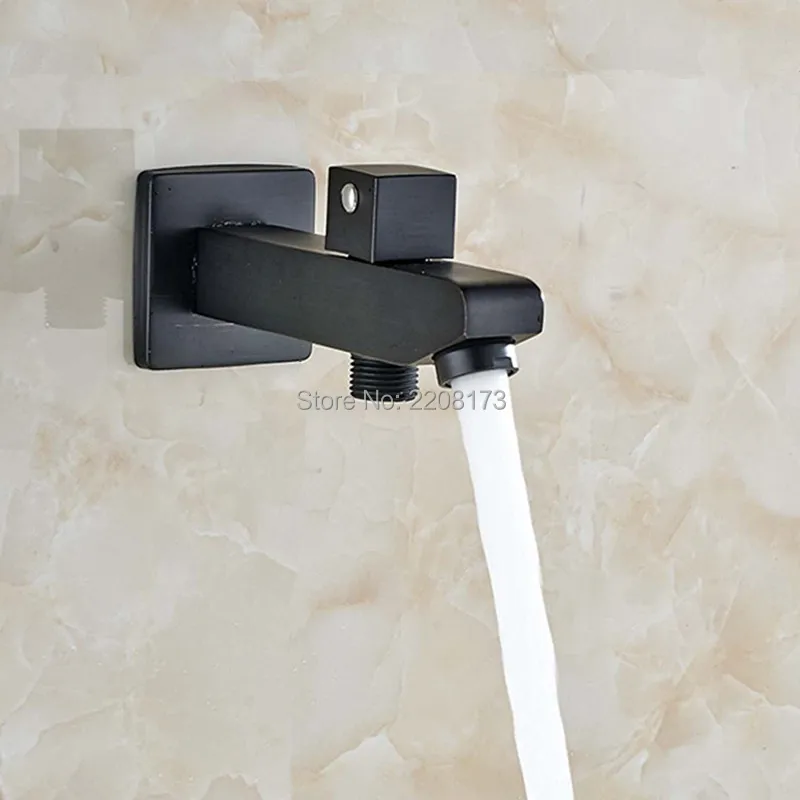 

Smesiteli Bibcocks Matte Black All Copper Bathroom Faucet Spout Wall Mounted Tap Spout Bathroom Faucet Replacement Parts