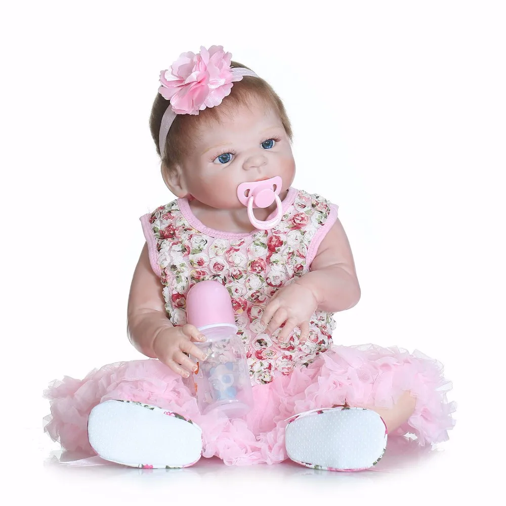 

23"Reborn babies Full silicone bebe alive realistic fake infant bebe dolls fashion lifelike classic bonecas brinquedos gift
