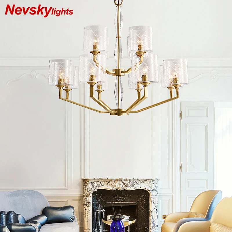 

Modern copper chandeliers ceiling lampy sufitowe lamparas de techo colgante moderna Lamp ceiling kroonluchtera for Living Room