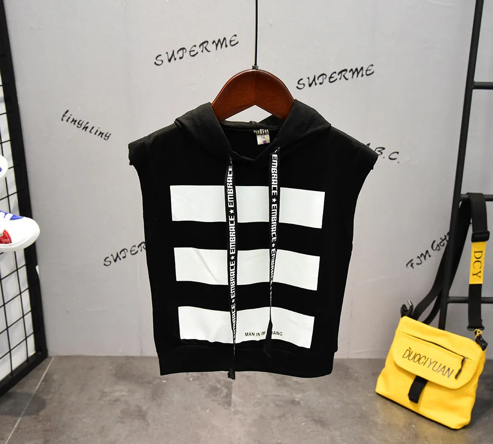 New Summer Children Sports Clothing For Boys Clothes Set Casual Active Baby Boy Outfits Stripe Hooded Tops Shorts 2pcs Kids Suit (9)