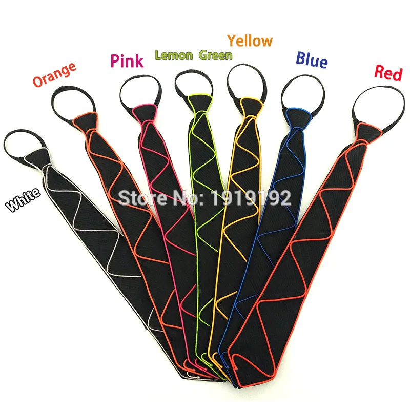 1 stück NEUE Design Licht 10 Farbe EL Krawatte Licht Up LED Krawatte glühende Für Party Dekoration, bar, club cosplay Zeigen Durch 3 v Stetigen auf Fahrer