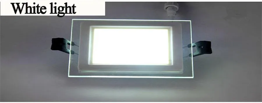 Поверхностный стеклянный край монтируемый светодиодный панельный светильник 6 Вт 12 Вт 18 Вт квадратный светодиодный потолочный светильник s светодиодный светильник AC85-265V светильник ing