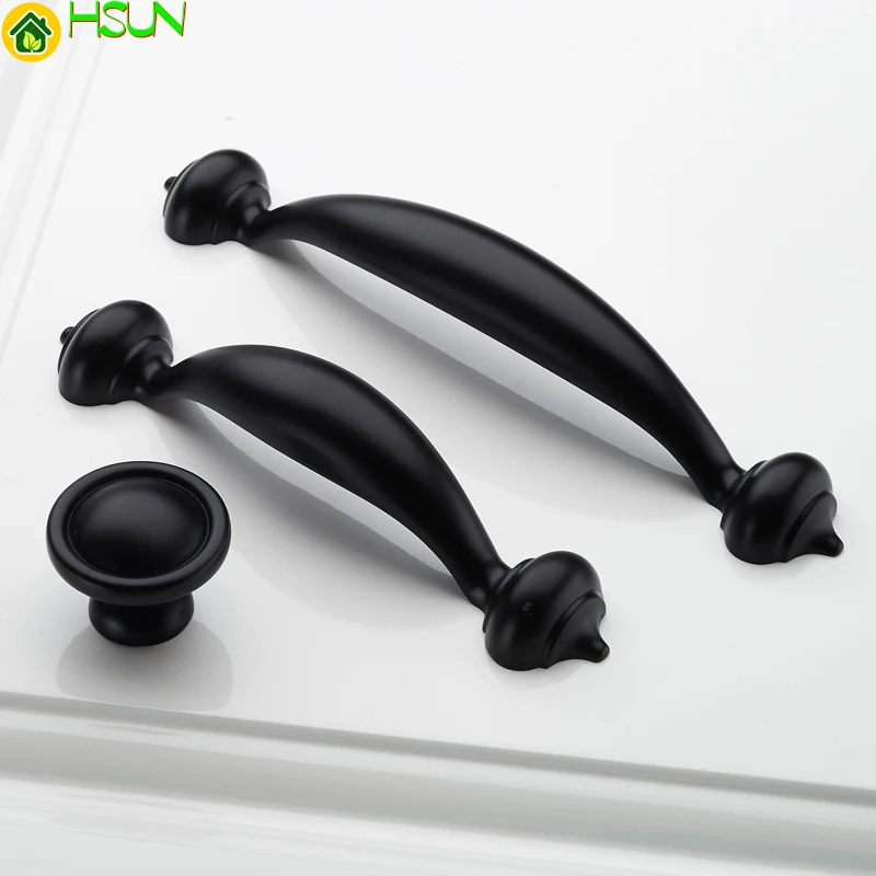 

Modern Black Drawer Dresser Pulls Handle Door Knobs Handle Kitchen Cabinet Handle Rustic Furniture Hardware