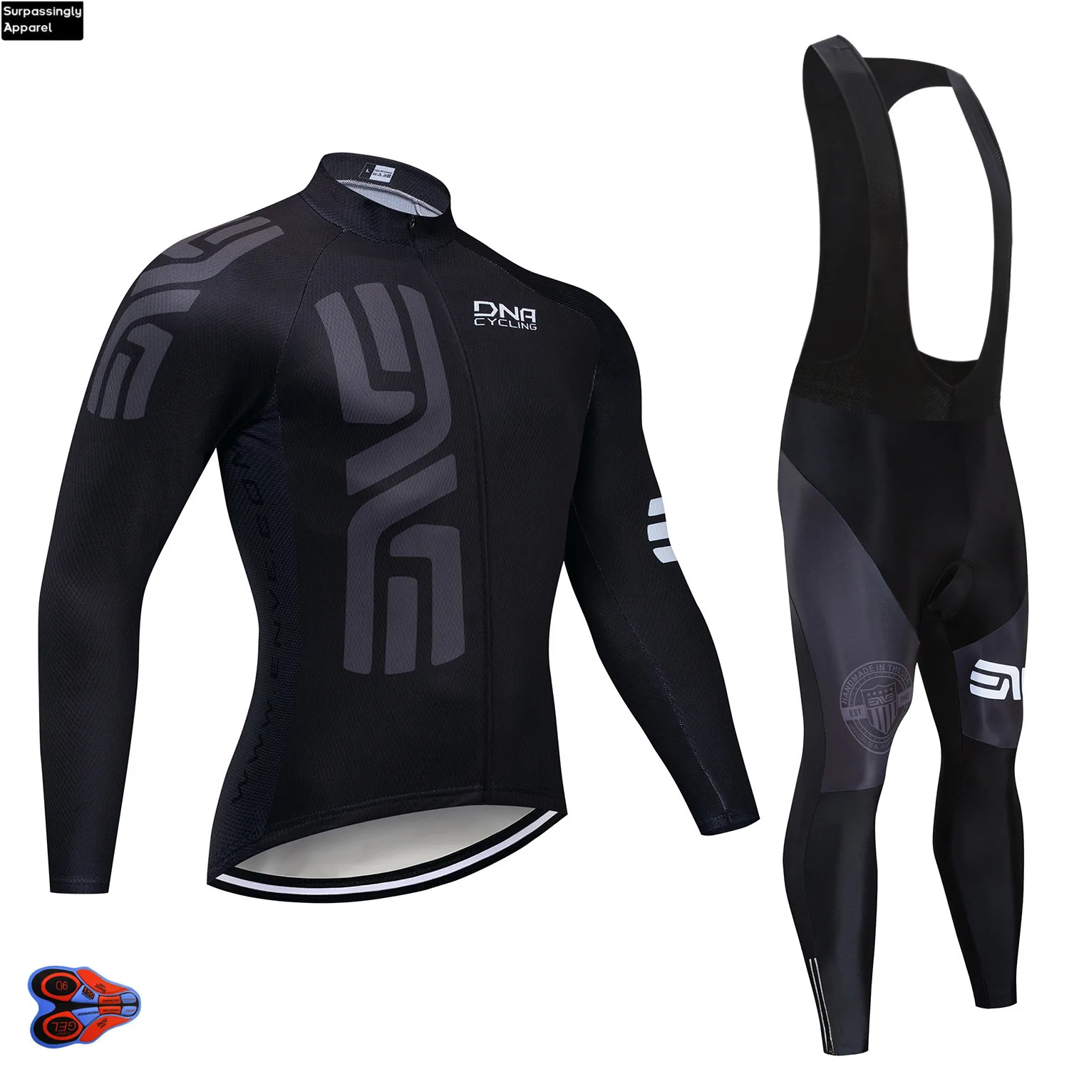 

Pro UCI Bicycle Cycling Clothing Pant Jersey Suit Sets Black Men Bike Outdoor Sports Set Cycling Jersey Long 9D GEL Pad Shorts