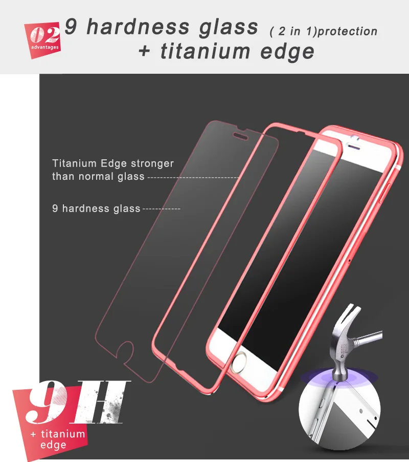 Закаленное стекло для iPhone X, 8, 7 Plus, 3D закругленные края, передняя и задняя Защита экрана для iPhone X, титановая защитная пленка