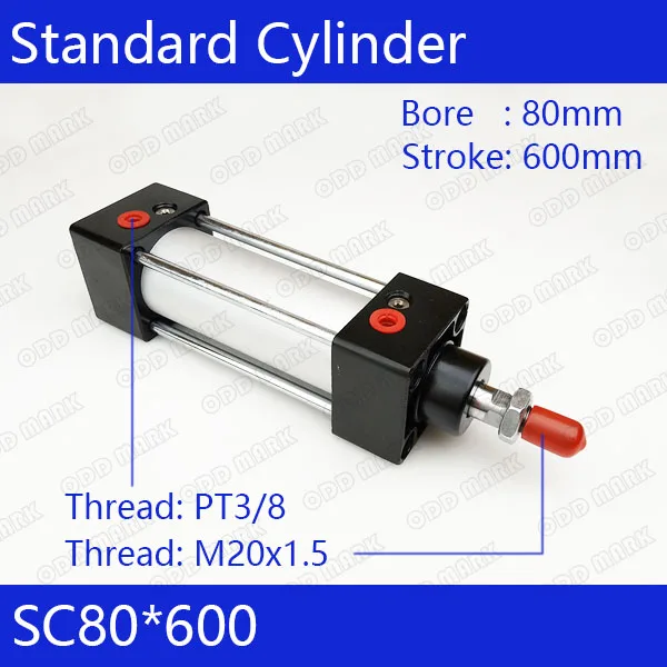 

SC80*600 Free shipping Standard air cylinders valve 80mm bore 600mm stroke SC80-600 single rod double acting pneumatic cylinder