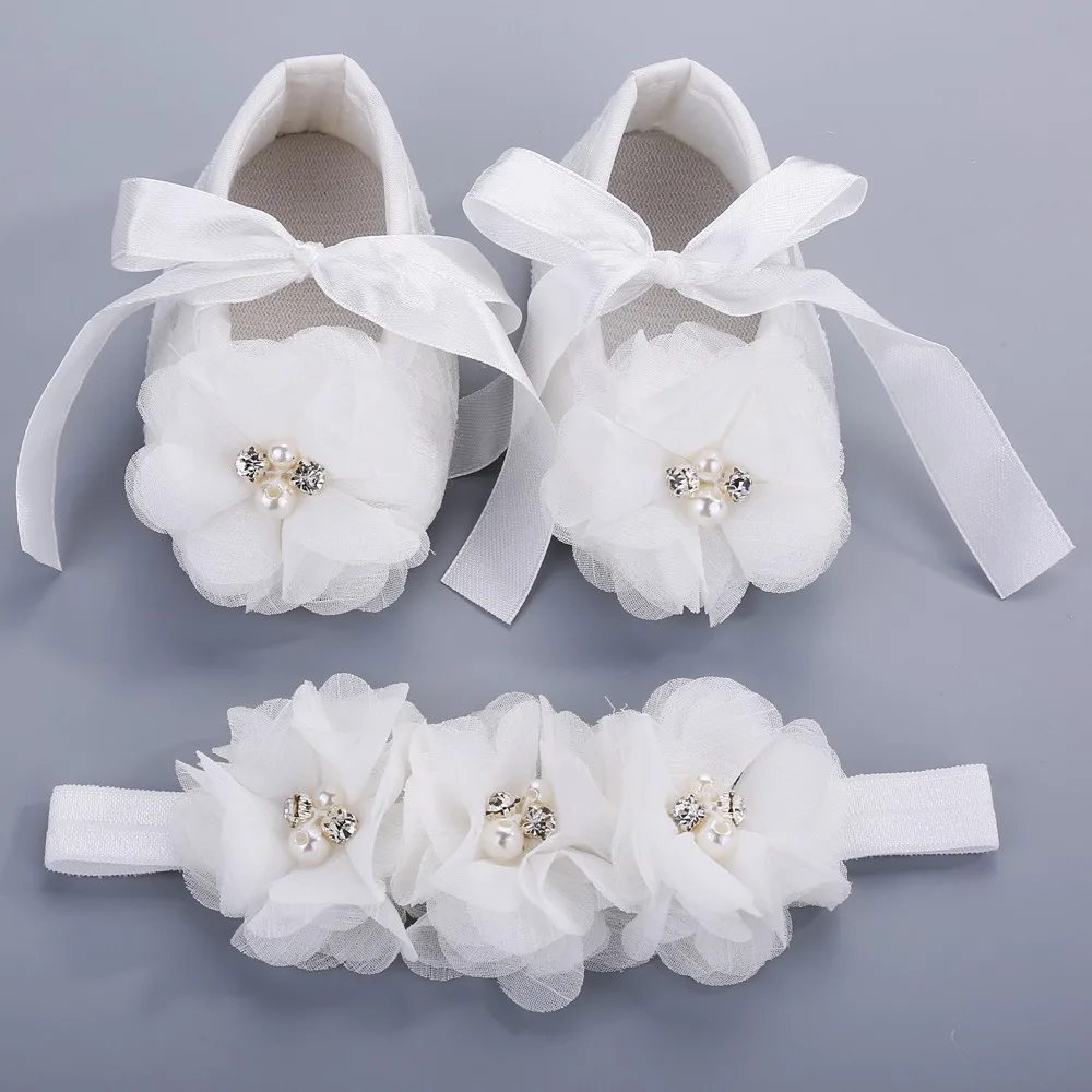 Party Christening Baptism Kids Girls Shoes For Baby Set Rhinestone Girl