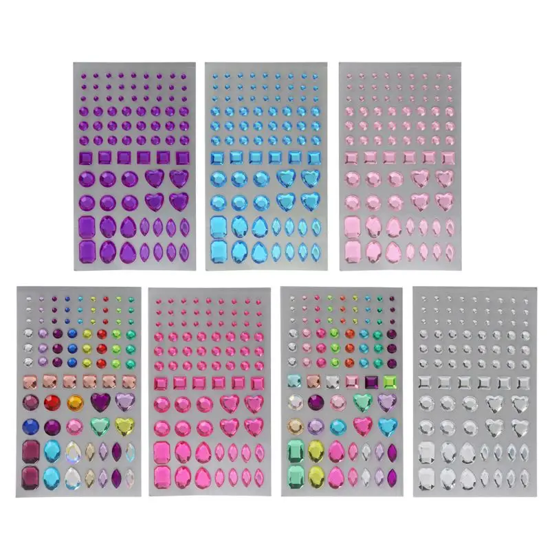 

81 pcs Self-adhesive Jewels Multicolor Rhinestone Sticker for Face Scrapbooking Decor Findings 2019