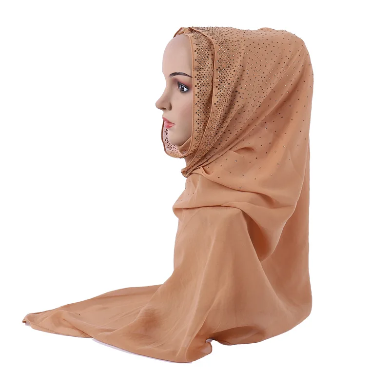 Роскошный Мусульманский Исламский хиджаб шарф для женщин, шапка Amira, модные красивые стразы, готовы носить дизайнерский шарф для женщин, роскошный - Цвет: C16