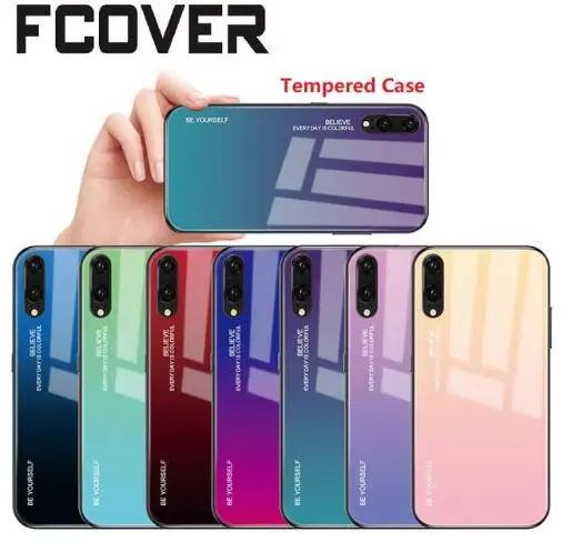 

For Oneplus 7 Pro & Oneplus 6 6T Tempered Gradient Glass Case Protection Colorful Shell Phone Cover