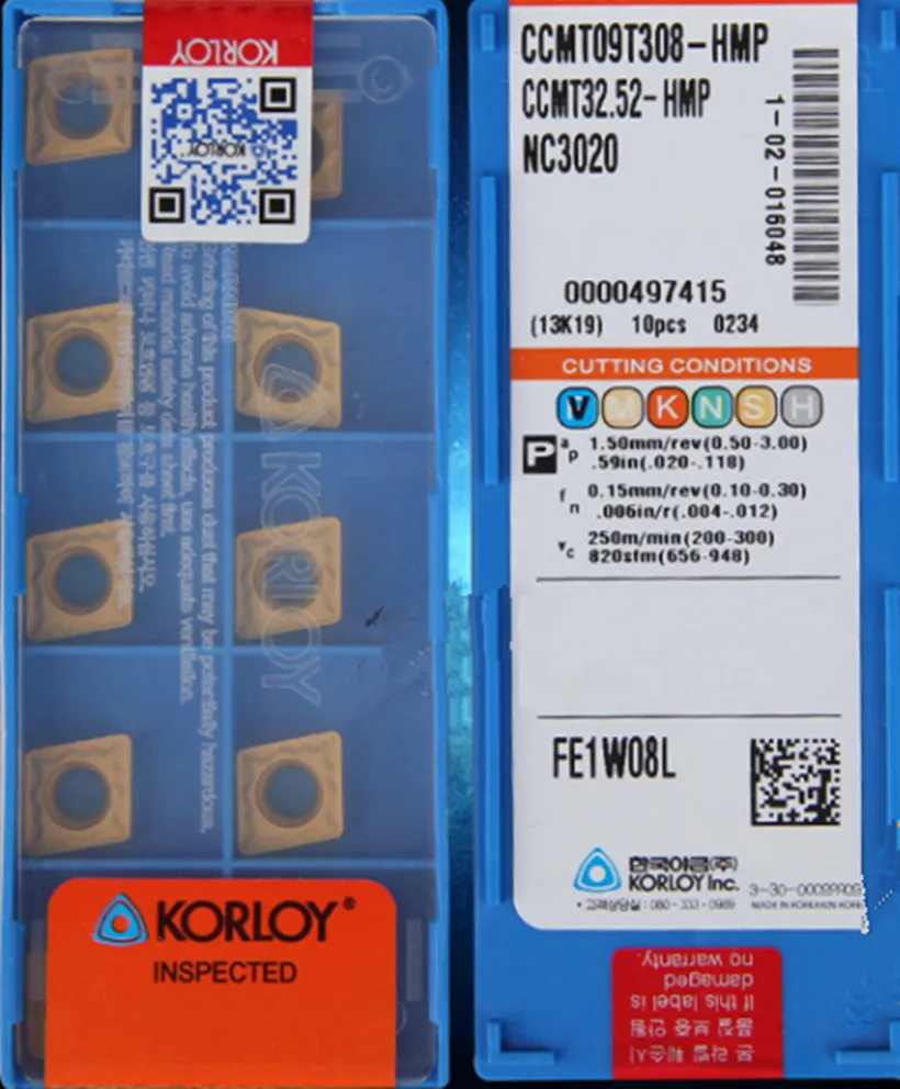 CCMT09T304 CCMT09T308-HMP NC3020 10 шт./компл. KORLOY карбидная обработка вставок: сталь бесплатная