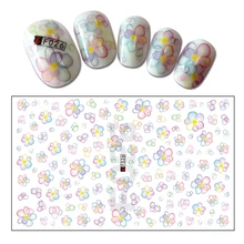 1 лист амулеты наклейки для дизайна ногтей 3D разноцветный цветочный дизайн Слайдеры для ногтей художественная наклейка DIY аксессуары для украшения Советы BEF026