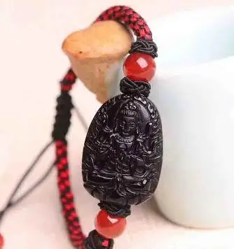 ZCD 1212 + натуральный обсидиан петух patron Tathagata natal Bergamot ручные тканые браслеты |
