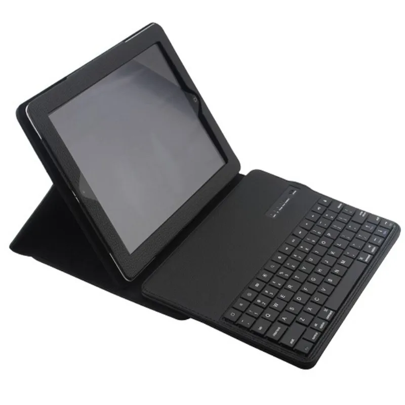 Wireless Bluetooth Keyboard +PU Leather Cover Protective Smart Case For Apple iPad 2 iPad 3 ipad 4 9.7 inch Case + Film +Stylus