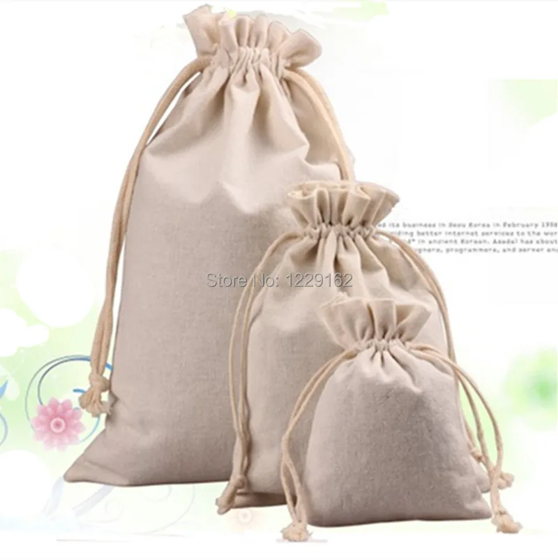 Vlastní bavlněná šňůrková taška (100ks / lot) 20x30cm propagační dárková taška ekologicky šetrná taška pro balení