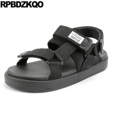 Водонепроницаемые кроссовки на платформе; мужские сандалии-гладиаторы с ремешком; Летняя обувь в римском стиле; модная спортивная дышащая обувь черного цвета