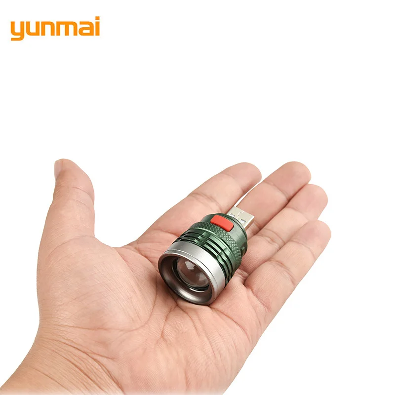Yunmai 2021 мини Usb светодиодный фонарик Новый Q5 алюминиевый светильник ильник лм