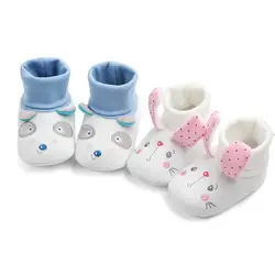 4 прекрасные стили животных хлопчатобумажной ткани детские мокасины обувь милый кролик и собака Впервые ходунки дышащий для младенцев