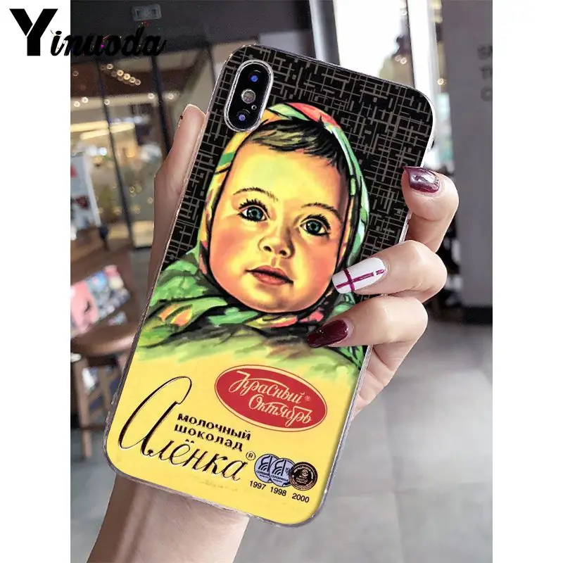 Yinuoda alenka شريط ونكا الشوكولاته TPU لينة سيليكون شفاف الهاتف حقيبة لهاتف أي فون X XS ماكس 6 6 S 7 7 زائد 8 8 زائد 5 5 S XR