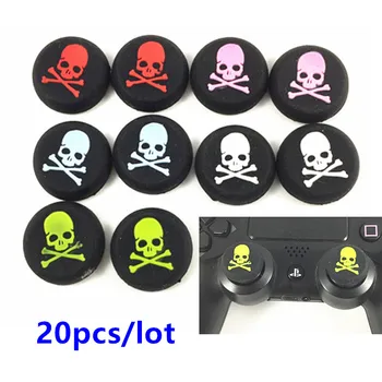 

20pcs/lot Skull Head Thumb Stick joystick silicone Cap For Playstation 4 PS4 PS3 Analog Grip For Xbox one Xbox360 Controller