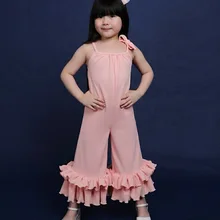 Новые летние комбинезоны для девочек, детские повседневные Капри, Детские хлопковые штаны, длинные штаны с бантом для детей 1-4 лет