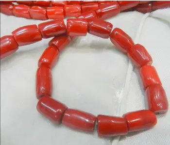 

10x18mm form Column Red Coral Jewelry Making loose beads necklace 18" 36"