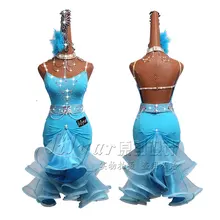 Блестящие стразы, платье для латинских танцев, женские сексуальные платья с бахромой, женская одежда для самбы, сальсы, выступлений, танцев