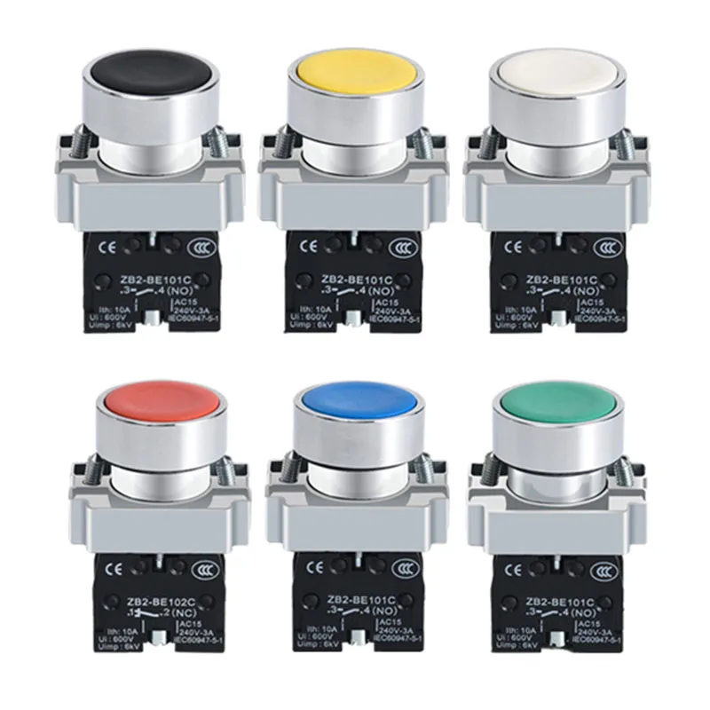 1Pcs 22mm yellow Red white Green black Push Button Switch 10A XB2-BA42 NC XB2-BA11 XB2-BA21 XB2-BA31 XB2-BA51 XB2-BA61 NO | Обустройство