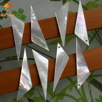 

50pcs/lot 10x40mm Natural White Long Triangle Slice Mother of Pearl shell for DIY Jewelry triangle Slice MOP Pearl shell
