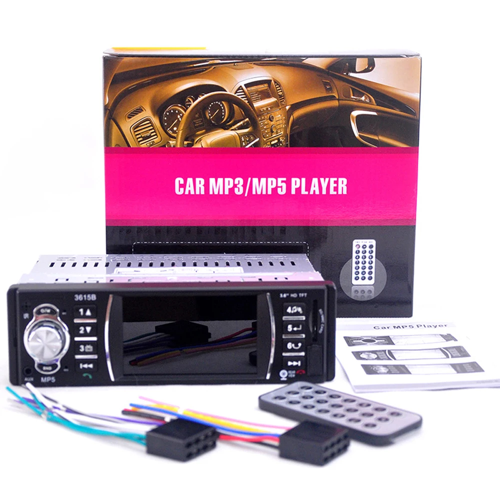 3.6" TFT Screen 12V Bluetooth V2.0 Car Radio Audio Stereo support Rear