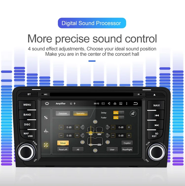 Top Isudar 2 din Auto Radio Android 9 For A3/S3/Audi 2002-2013 GPS Octa Core RAM 4G ROM 64G Car Multimedia Player Camera DSP USB DVR 7