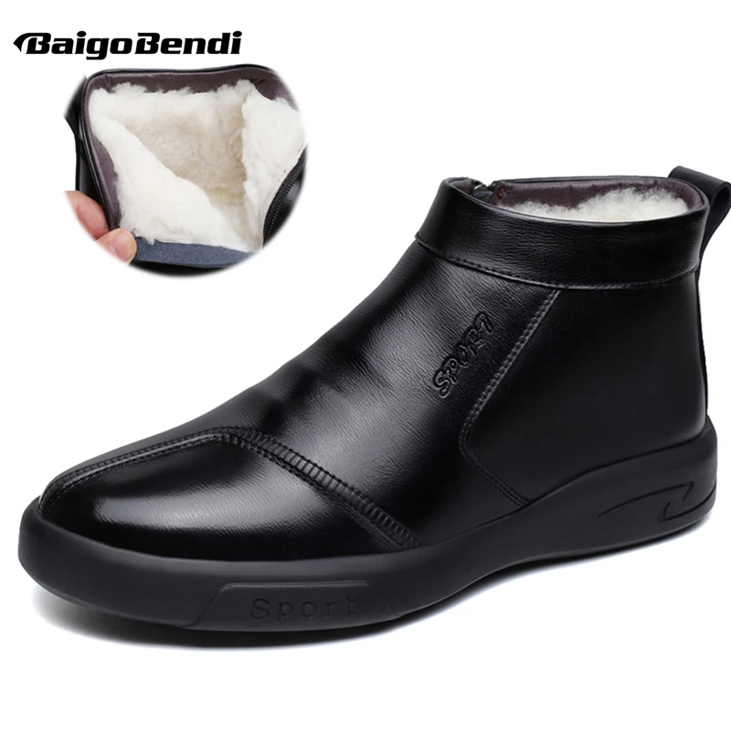

Man Zip Imitation Fur Snow Boots Men Winter Casual Shoes Business Man Keep Warm Martin Boots Cotton Shoes