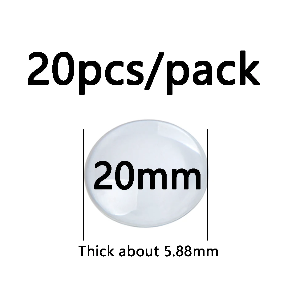 12 мм 16 мм 20 мм 25 мм-30 мм прозрачный Стекло кабошон куполообразный, Овальный квадратный полушарии увеличительное с плоской задней частью круглые кабошоны для самостоятельного изготовления ювелирных украшений - Цвет: Round 20mm
