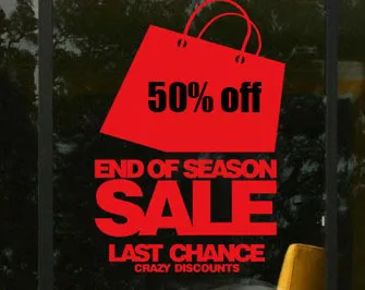 Custom Sale Discount Sign Sticker Store Window Sticker Pop