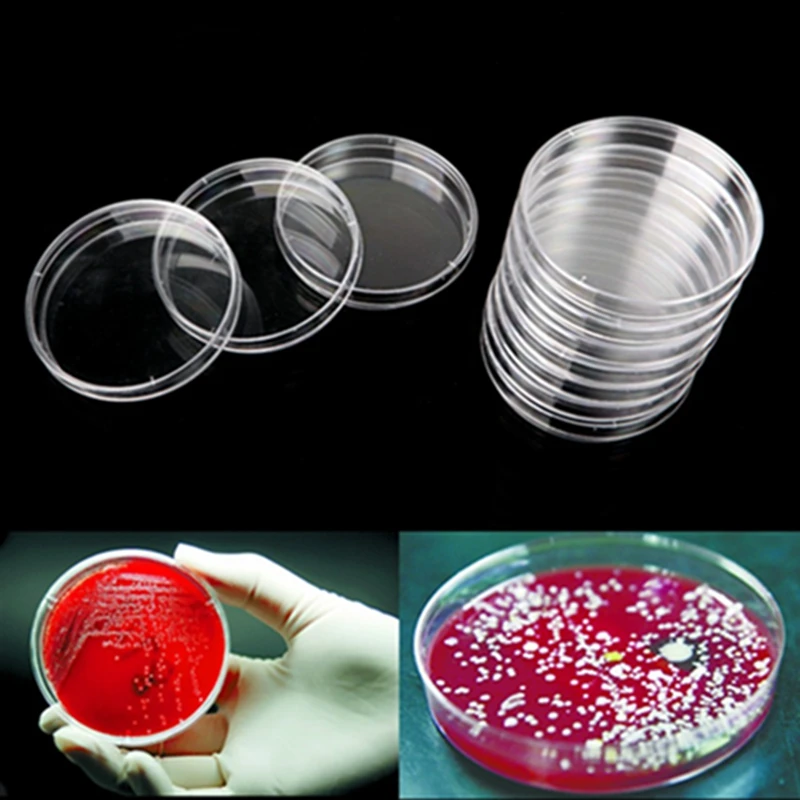

10pcs Clear Plastic Sterile Petri Dishes 90mm x 15mm With Lids For LB Plate Yeast
