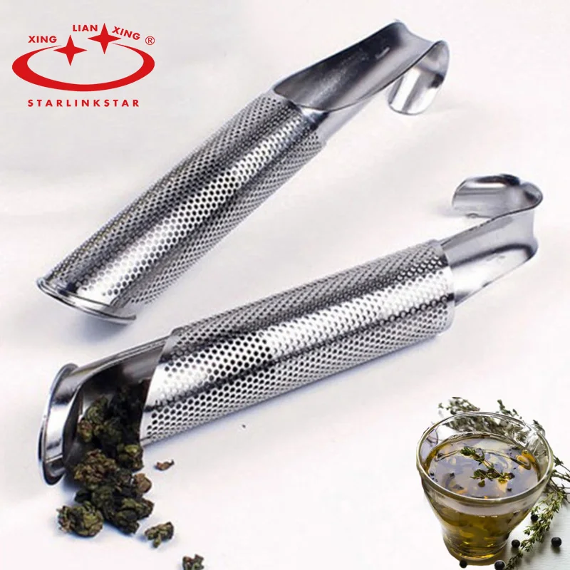 

1PC Tobacco Pipe Shape Stainless Steel Tea Strainer Tea Sieve Loose Leaf Spice Filter Cup Hanging Style Coffee Teaware Infuser