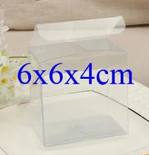 Wholesale100pcs=1lot Clear PVC Box Packing Wedding/Christmas Favor Candy/Apple/Gift/Candle/Dry Fruit Toys Box 6*6*4cm Can Custom