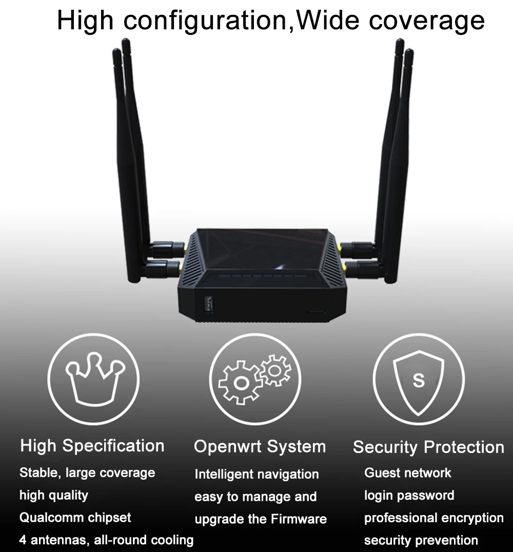 WE3926 Оpenwrt wifi роутер Точка доступа Мобильный WiFi-маршрутизатор поддерживает USB модем с гнездом для SIM-карты 300 Мбитс 4 Внешняя антенна маршрутизатор